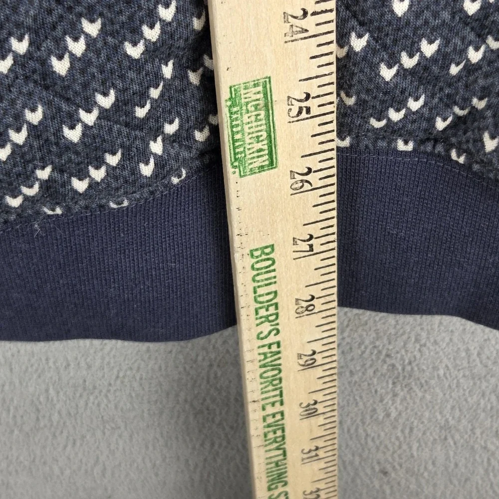 L.L. Bean Sweatshirt Mens Large Blue Pattern Crewneck Pullover Knit Geometric